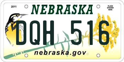 NE license plate DQH516