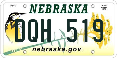 NE license plate DQH519
