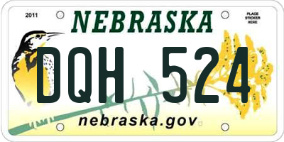 NE license plate DQH524
