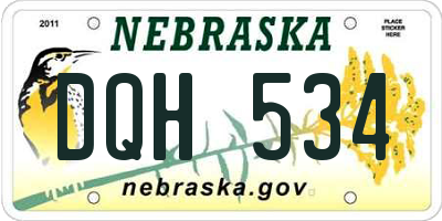 NE license plate DQH534