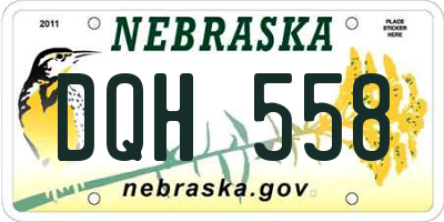 NE license plate DQH558