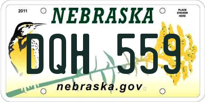 NE license plate DQH559