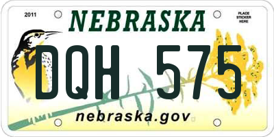 NE license plate DQH575
