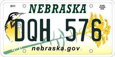NE license plate DQH576