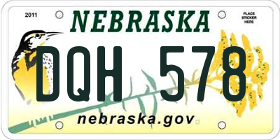 NE license plate DQH578