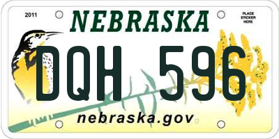 NE license plate DQH596
