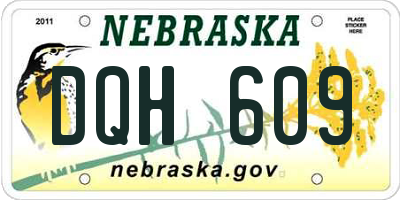 NE license plate DQH609