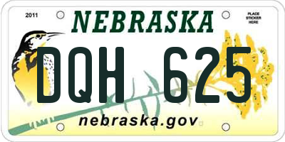 NE license plate DQH625