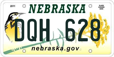 NE license plate DQH628