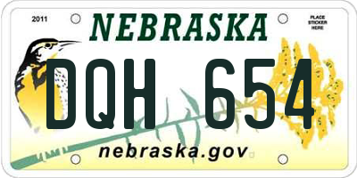 NE license plate DQH654