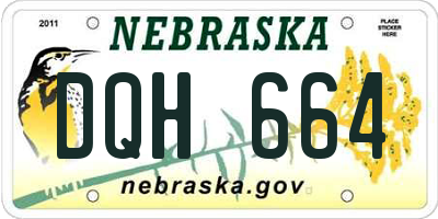 NE license plate DQH664