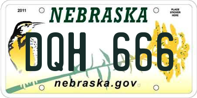 NE license plate DQH666
