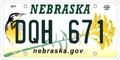 NE license plate DQH671