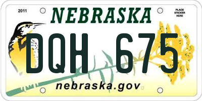 NE license plate DQH675