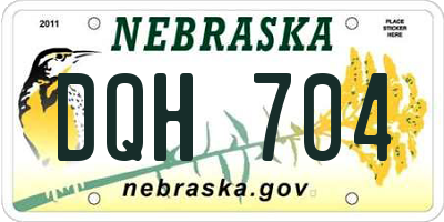 NE license plate DQH704