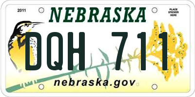 NE license plate DQH711