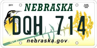 NE license plate DQH714