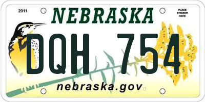 NE license plate DQH754