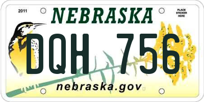 NE license plate DQH756