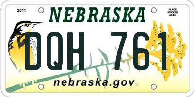 NE license plate DQH761