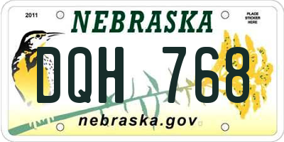 NE license plate DQH768