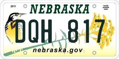 NE license plate DQH817