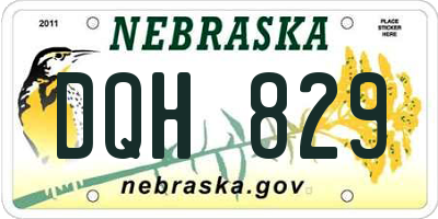 NE license plate DQH829
