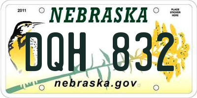NE license plate DQH832