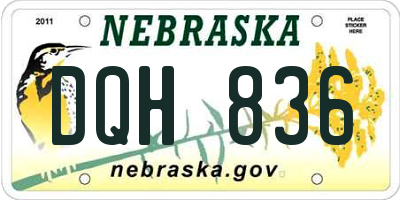 NE license plate DQH836