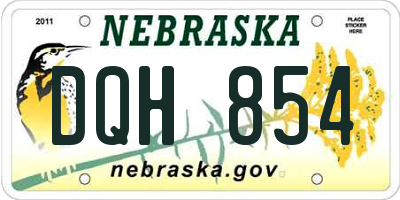 NE license plate DQH854