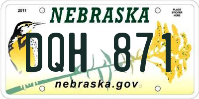 NE license plate DQH871