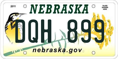 NE license plate DQH899