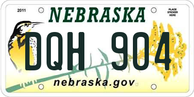 NE license plate DQH904