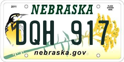 NE license plate DQH917
