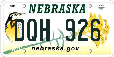 NE license plate DQH926