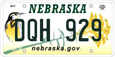 NE license plate DQH929