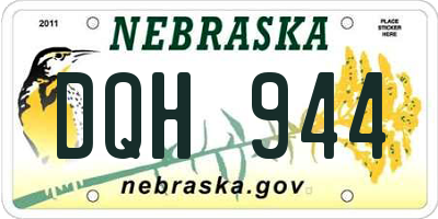 NE license plate DQH944