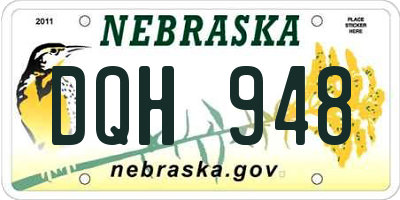 NE license plate DQH948