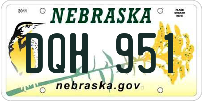 NE license plate DQH951