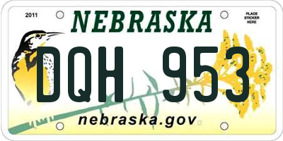 NE license plate DQH953