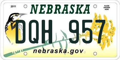 NE license plate DQH957