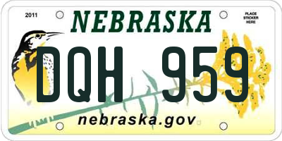 NE license plate DQH959