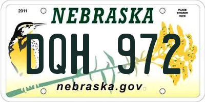 NE license plate DQH972
