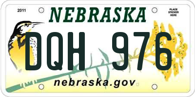NE license plate DQH976