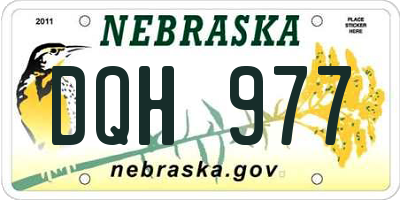 NE license plate DQH977