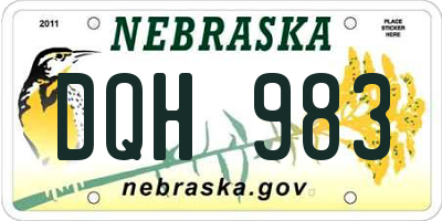 NE license plate DQH983