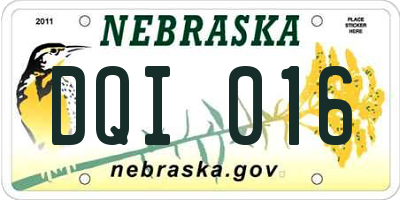 NE license plate DQI016
