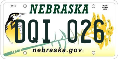 NE license plate DQI026