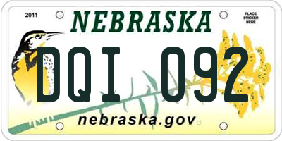 NE license plate DQI092
