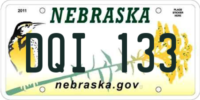 NE license plate DQI133